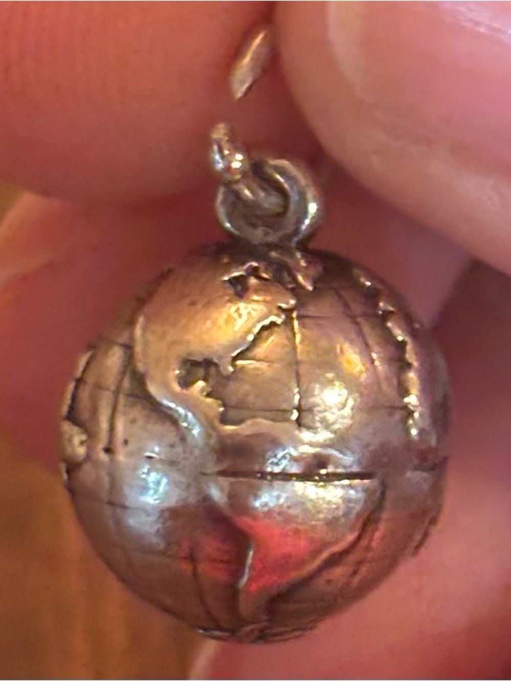 Retired James Avery Sterling Globe Charm - Silver